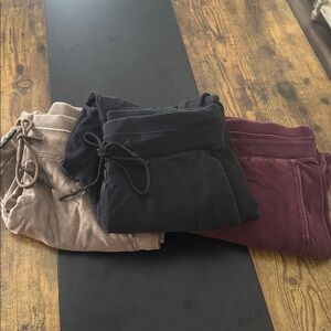 JoyLab Black , distressed tan and Burgundy Joggers